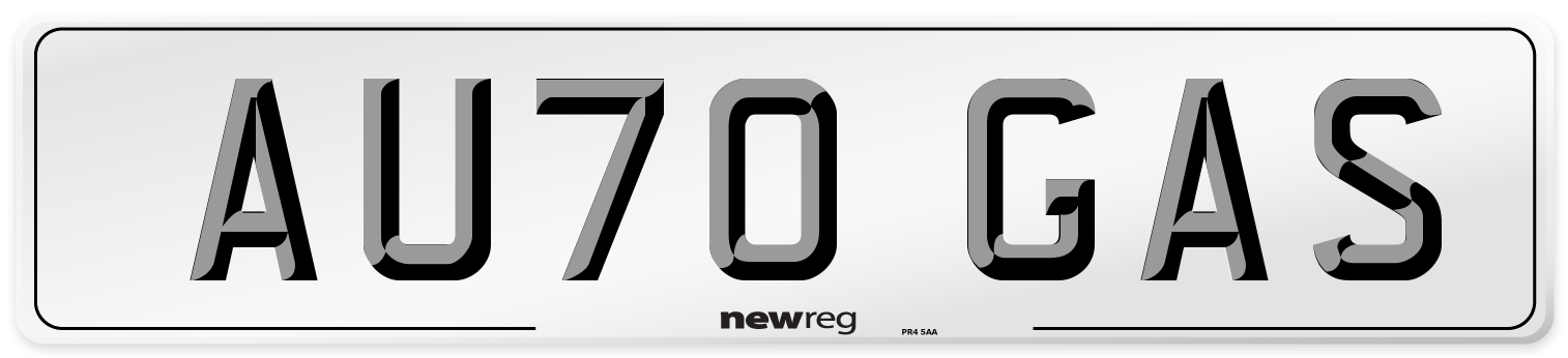 AU70 GAS Number Plate from New Reg